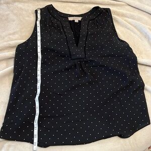 Black LOFT Polka Dot Blouse Tank